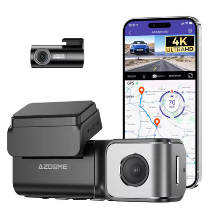 AZDome M360 2CH 4K Wifi GPS 64gb Dashcam