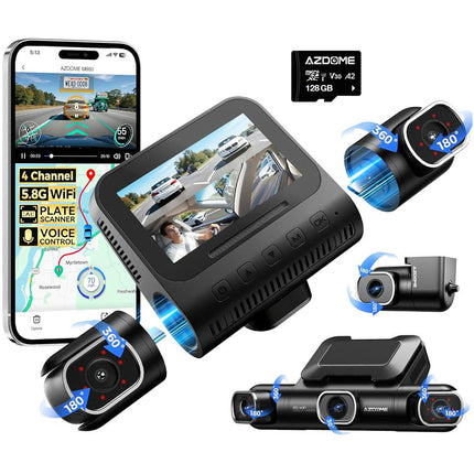 <tc>AZDome M660 Max 4CH 128 GB 4K WiFi GPS 360-Grad-Dashcam</tc>