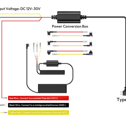 Botslab Hardwire Kit USB-C 3-Draht