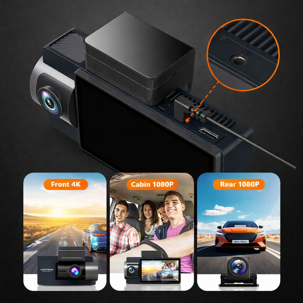 Wolfbox i17 3CH 4K Wifi GPS 64gb Dashcam Allcam | dashcam experts Wolfbox i17 3CH 4K Wifi GPS 64gb Dashcam Allcam | dashcam experts
