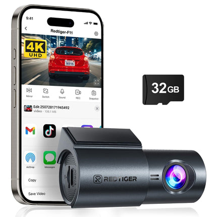 <tc>Redtiger F11 4K 1CH WiFi 32 GB Dashcam</tc>