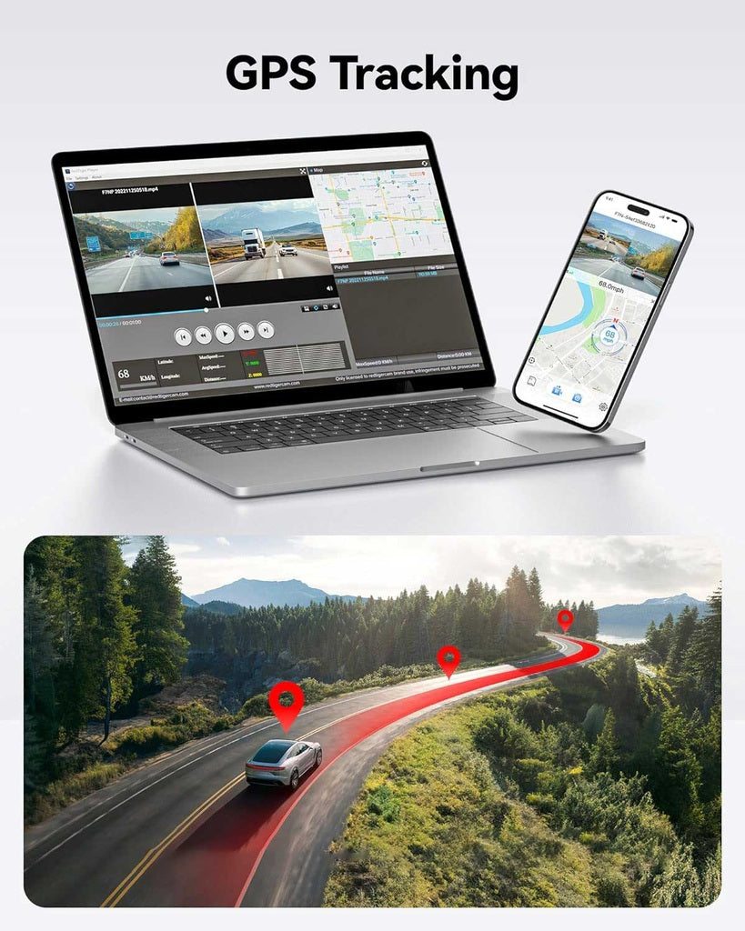 Redtiger F7N 4K Wifi GPS 2CH 64gb Dashcam