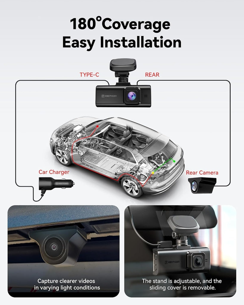 Redtiger F7N Elite 4K Touch Wifi GPS 2CH 128gb Dashcam