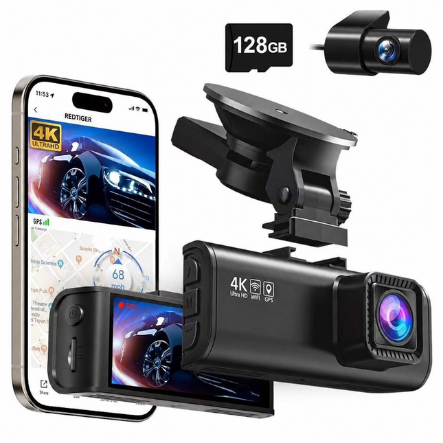 <tc>Redtiger F7NT Touch 4K Touch WiFi GPS 2CH 128 GB Dashcam</tc>