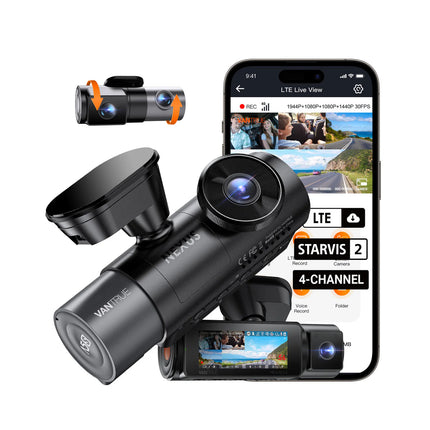 Vantrue N5S Cloud 2K 4CH Wifi GPS 360-Grad Dashcam
