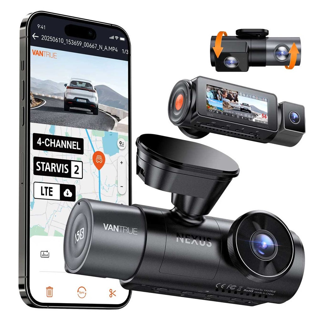 Vantrue N5S Cloud 2K 4CH Wifi GPS 360-Grad Dashcam