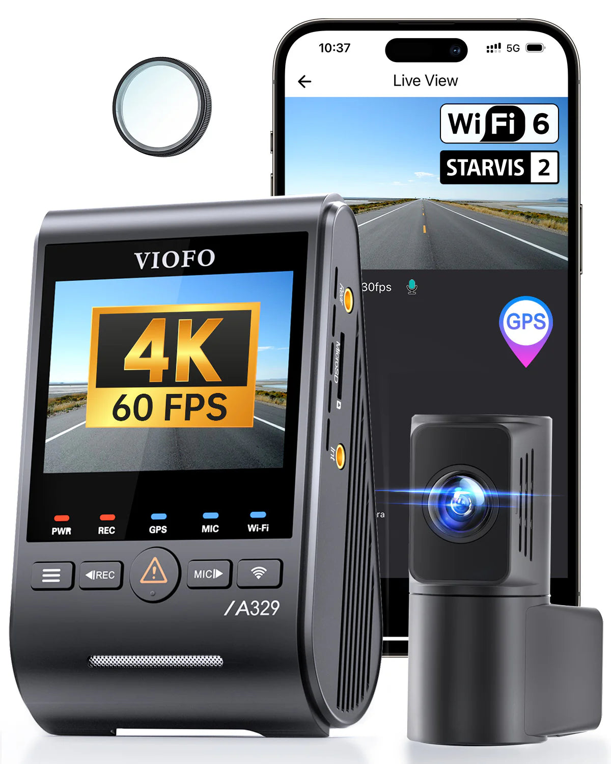 Viofo A329S 2CH 4K Wifi GPS Dashcam