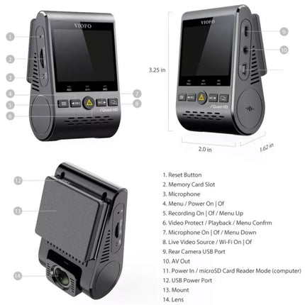 Viofo A129 Plus 2CH Duo 2K Wifi GPS Dashcam