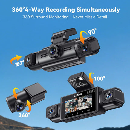 <tc>AZDome M350 4CH 2K WiFi GPS 64 GB 360-Grad-Dashcam</tc>