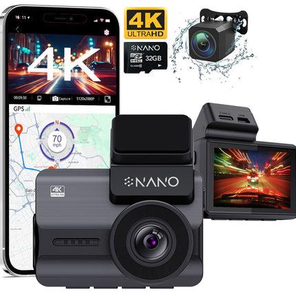 Nanocam M68 4K 2CH Wifi GPS 32gb Dashcam